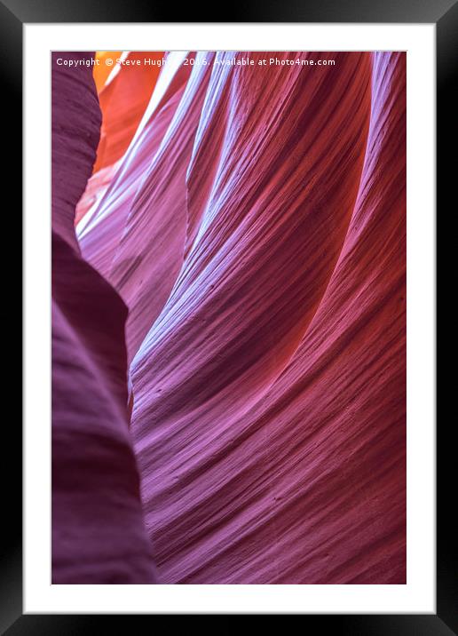 Colourful rocks of Lower Antelope Canyon Framed Mounted Print by Steve Hughes