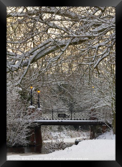 Kiln Bridge In Winter Framed Print by Steve Hughes