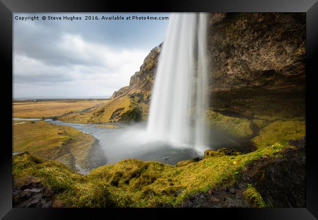 Seljalandsfoss waterfalls in South Iceland Framed Print by Steve Hughes
