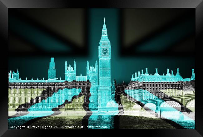 Big Ben and Palace of Westminster inverted Framed Print by Steve Hughes