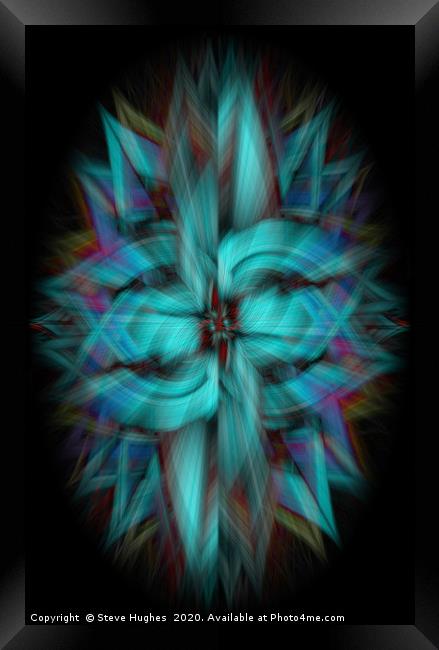 Multicoloured Twirls abstract art Framed Print by Steve Hughes