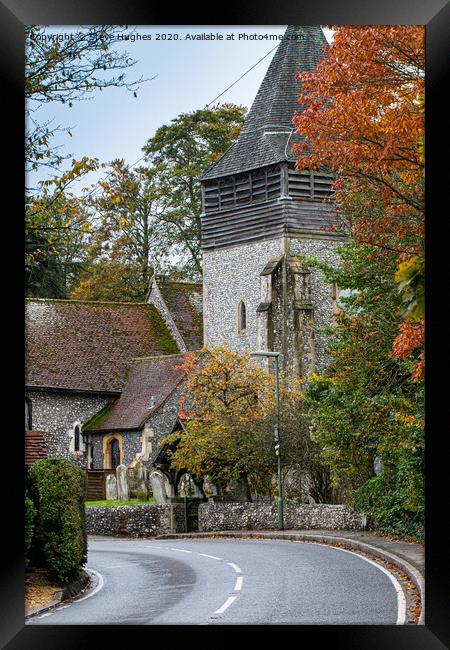 Village church in West Clandon Framed Print by Steve Hughes