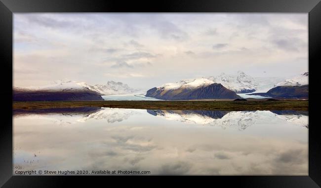 Icelandic Glaciers and reflections Framed Print by Steve Hughes