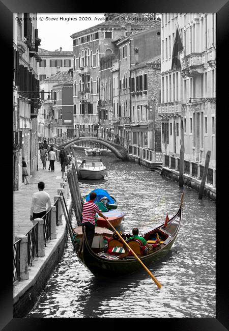Venice, Being taken for a ride Framed Print by Steve Hughes