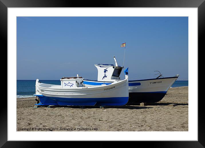 Boats in blue Framed Mounted Print by Digby Merry