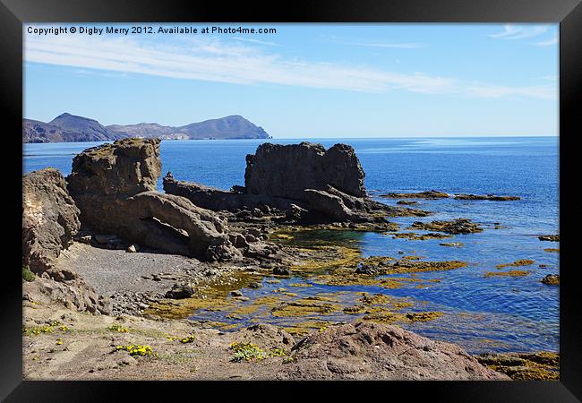 The coast at Los Escullos Framed Print by Digby Merry