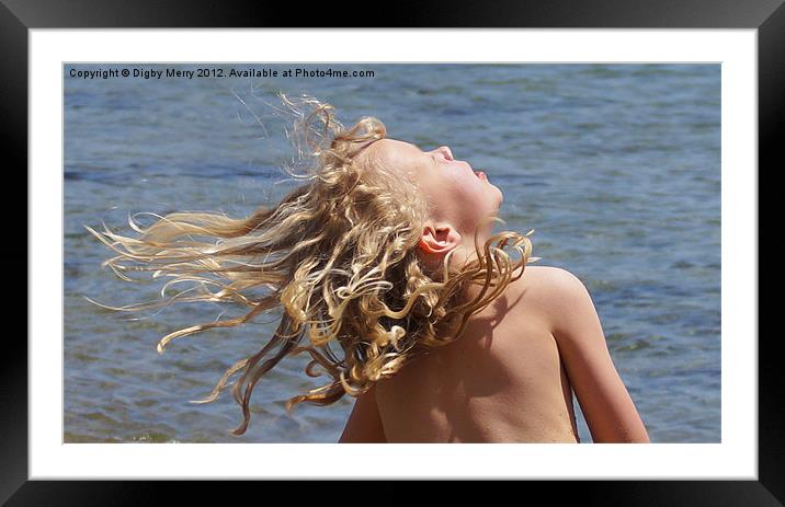 Blonde and the sea Framed Mounted Print by Digby Merry