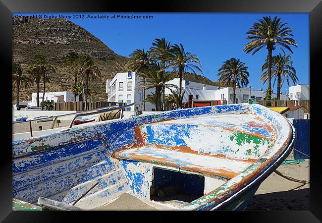 Old boat at Las Negras Framed Print by Digby Merry