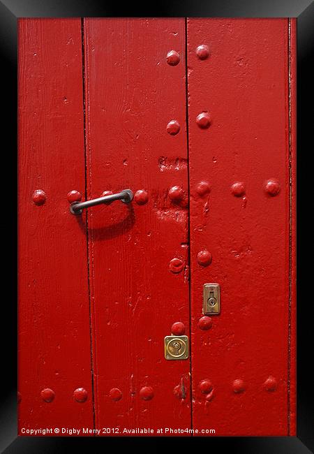 Detail of Red door Framed Print by Digby Merry