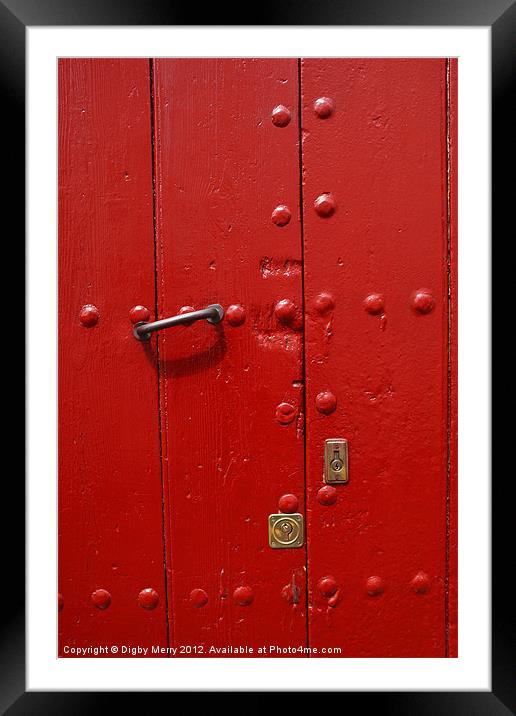 Detail of Red door Framed Mounted Print by Digby Merry