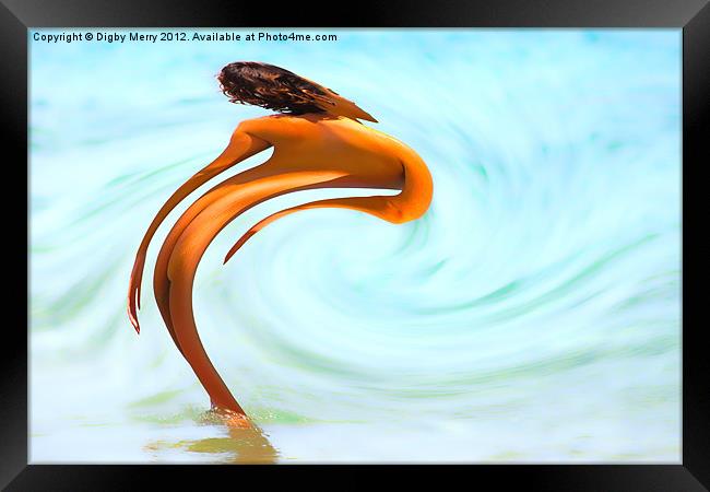 Stepping into the Sea Framed Print by Digby Merry