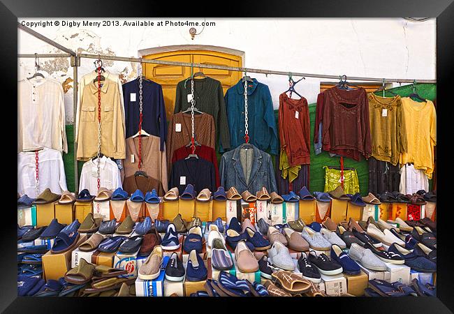 Shoes and shirts Framed Print by Digby Merry