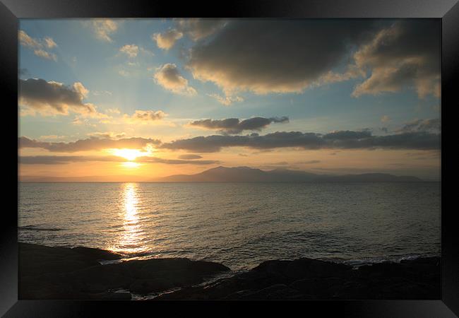 arran sunset Framed Print by jordan  mcluckie