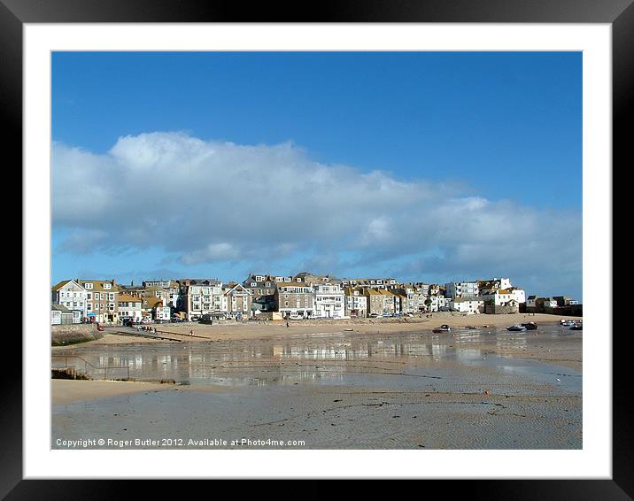 Low Tide in St Ives Framed Mounted Print by Roger Butler