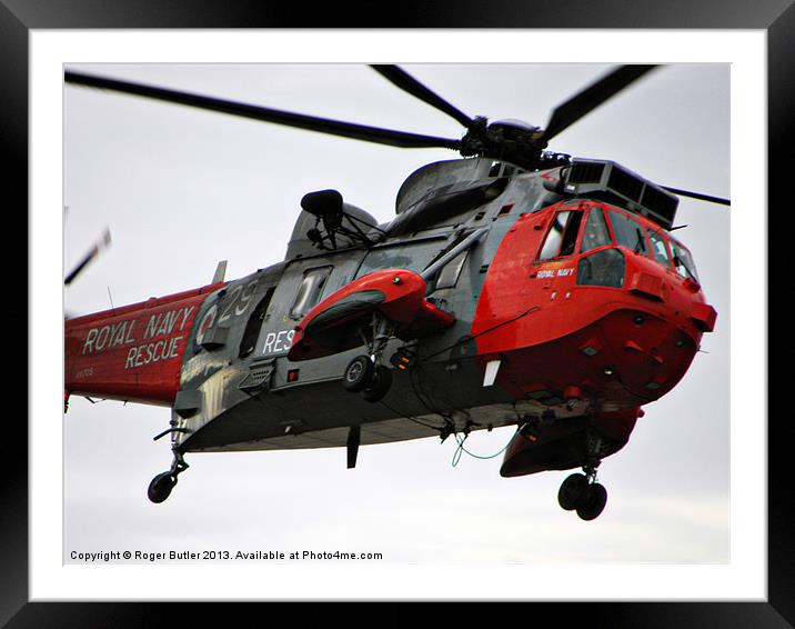 Sea King Rescue Framed Mounted Print by Roger Butler