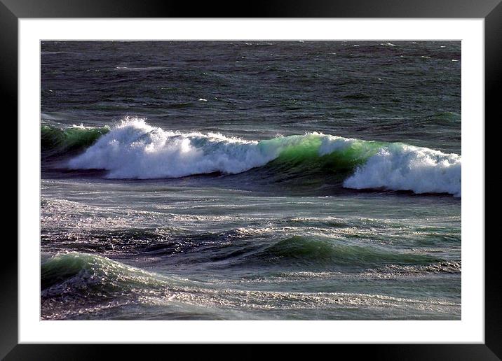 The Green Wave Framed Mounted Print by Roger Butler