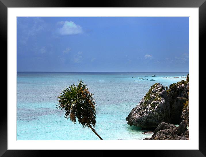 Tulum, Mexico - Mayan Ruins Framed Mounted Print by Mikaela Fox