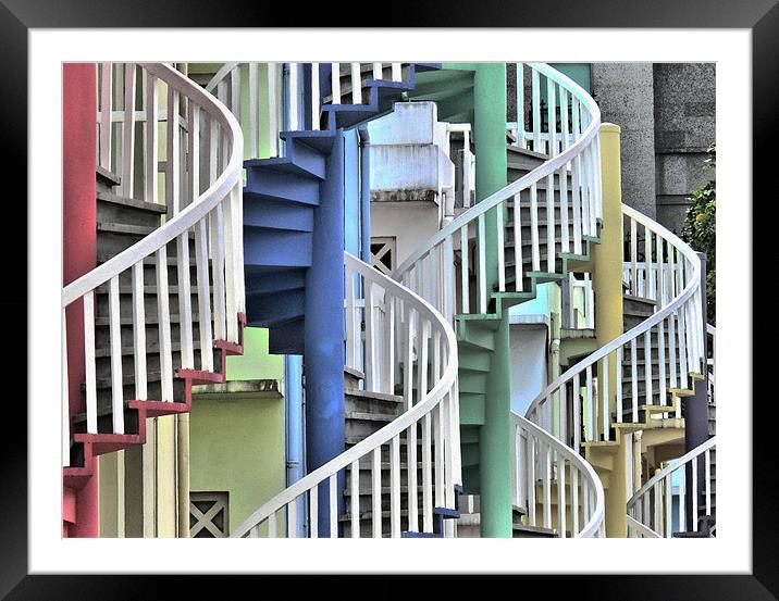 To Go Up or Down in Circles Framed Mounted Print by Larry  Davis
