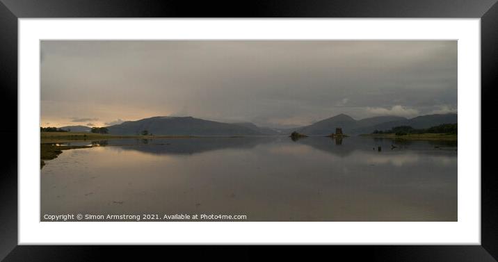 A moody sky over Castle Stalker, Appin, Scotland,  Framed Mounted Print by Simon Armstrong