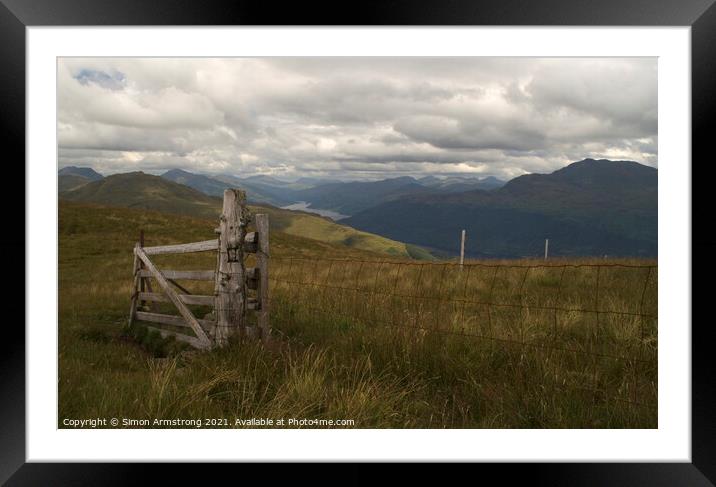 A moody view from the summit of Bienn Dubh Framed Mounted Print by Simon Armstrong