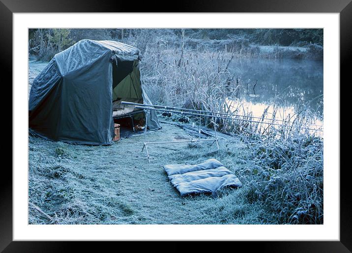 A winter Carp fishing session, Devon Framed Mounted Print by Simon Armstrong