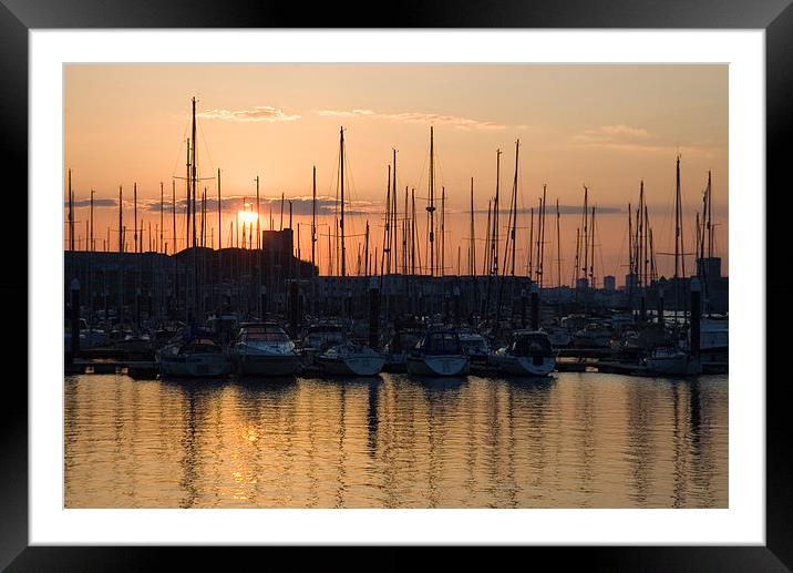 Mount Batten sunset, Plymouth, Devon Framed Mounted Print by Simon Armstrong