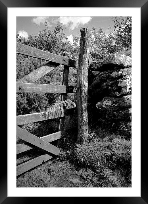 Rustic gate post Framed Mounted Print by Simon Armstrong
