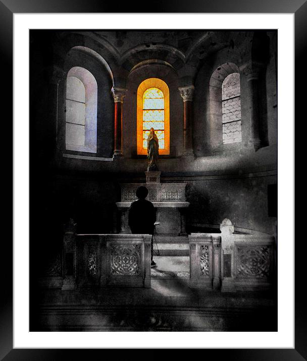 Shadows in the church Framed Mounted Print by Alan Mattison