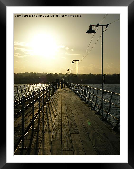 Pier at sunset Hythe, England, Framed Mounted Print by cairis hickey