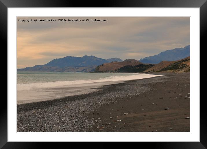 Black sands sunset Framed Mounted Print by cairis hickey