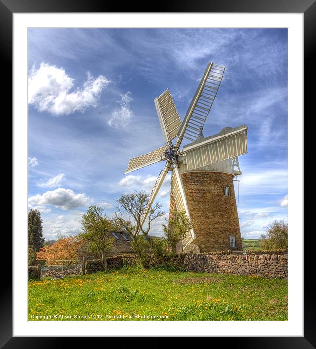 Heage Windmill Framed Mounted Print by Alison Streets