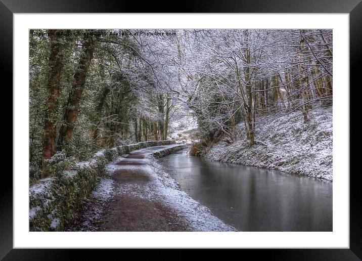  Cromford Canal in Winter Framed Mounted Print by Alison Streets