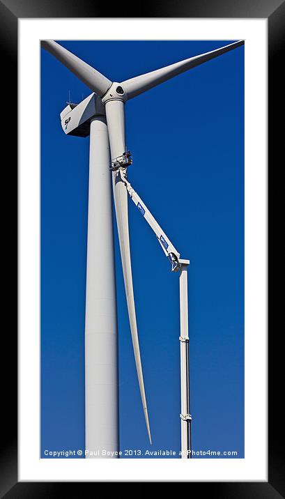 Gulliver, Wind Turbine Framed Mounted Print by Paul Boyce