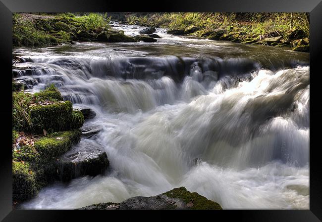 Watersmeet Waterfall Framed Print by George Cox