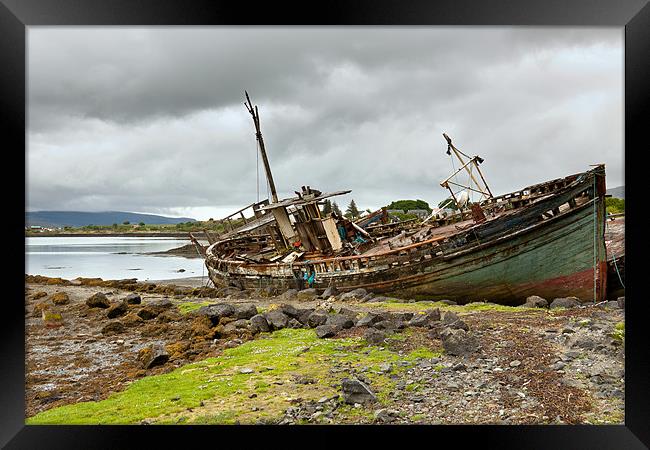 Old Boat at Salen Framed Print by George Cox