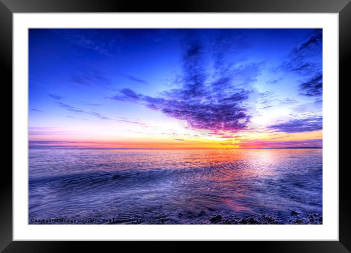 Sunset at Dinas Dinlle Framed Mounted Print by George Cox