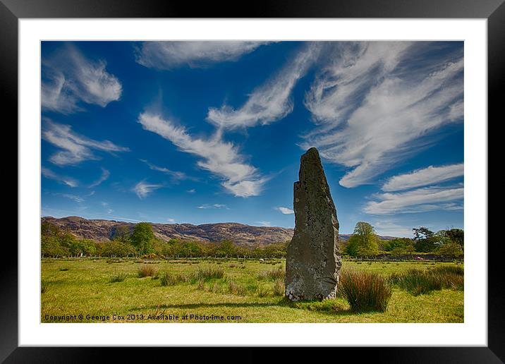 Standing Stone at Lochbuie, Mull Framed Mounted Print by George Cox