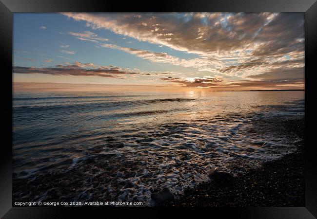Dinas Dinlle Sunset Framed Print by George Cox