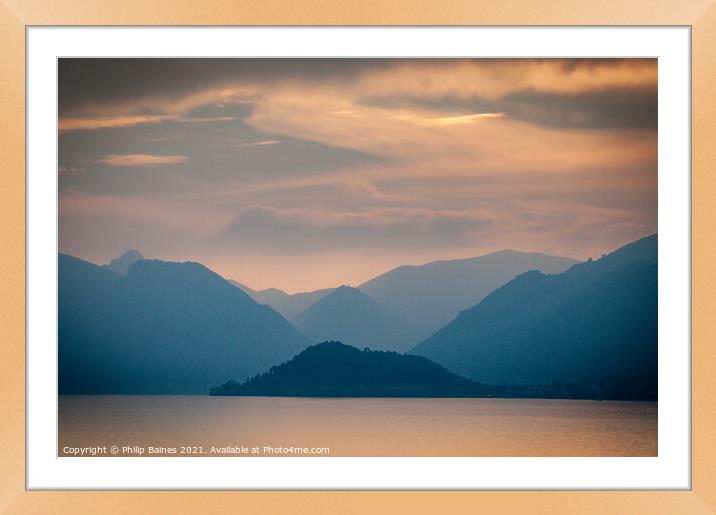 Evening on Lake Como Framed Mounted Print by Philip Baines