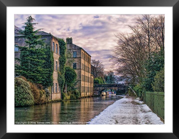 Frozen Rochdale Canal at Hebden Bridge Framed Mounted Print by Philip Baines