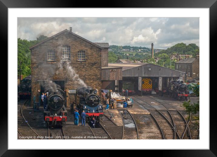 Keighley & Worth Valley Railway Yard Framed Mounted Print by Philip Baines