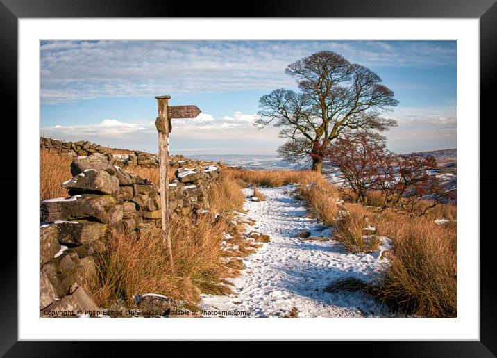 Haworth Moor in Winter Framed Mounted Print by Philip Baines