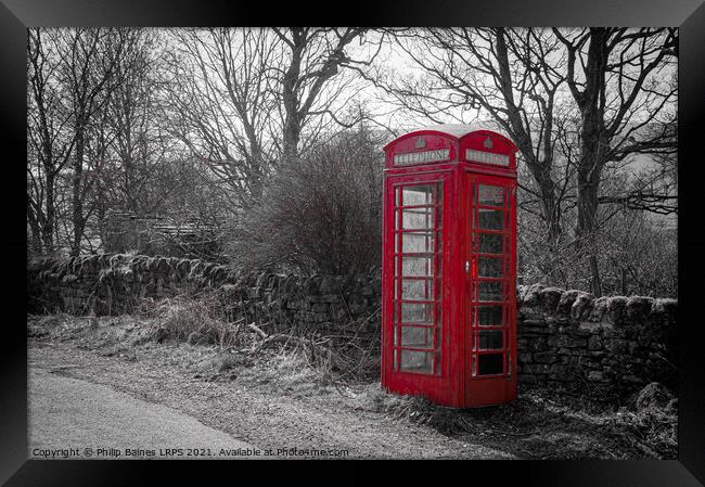 Traditional Phone Box Framed Print by Philip Baines