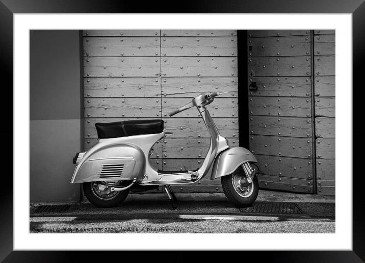Scooter in Italy Framed Mounted Print by Philip Baines