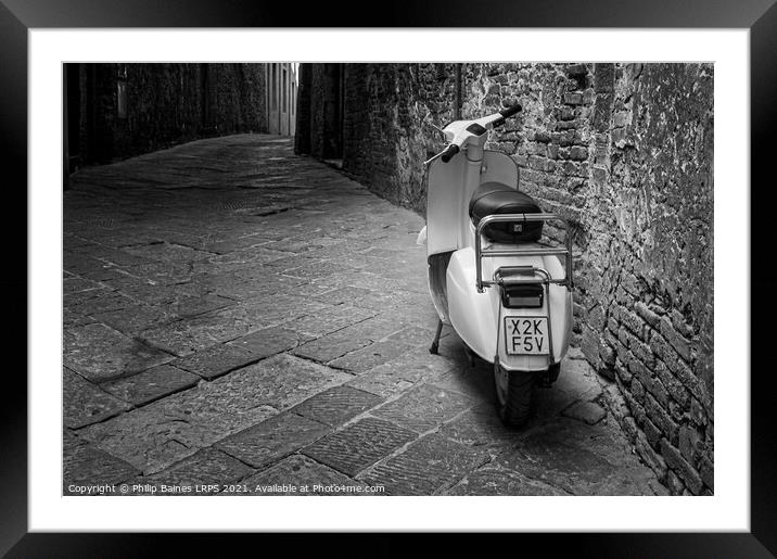 Siena Scooter Framed Mounted Print by Philip Baines