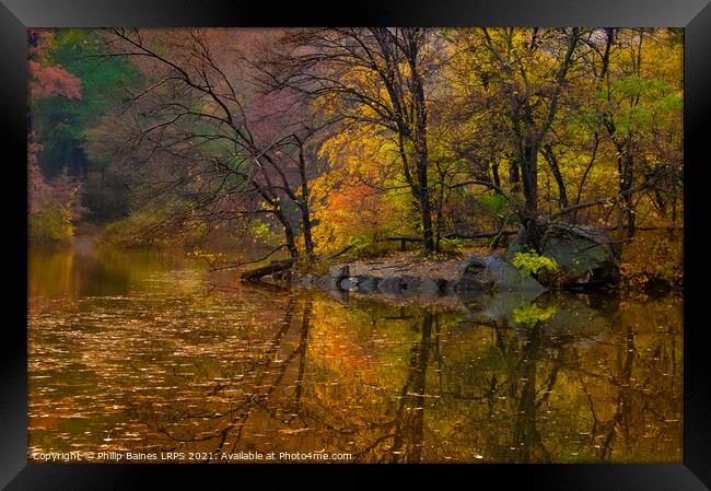 Reflections of Central Park Framed Print by Philip Baines