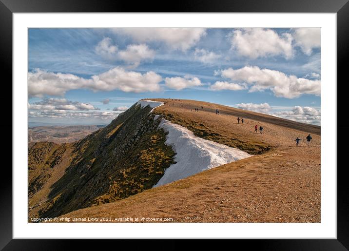 Final Approach to Helvellyn Framed Mounted Print by Philip Baines