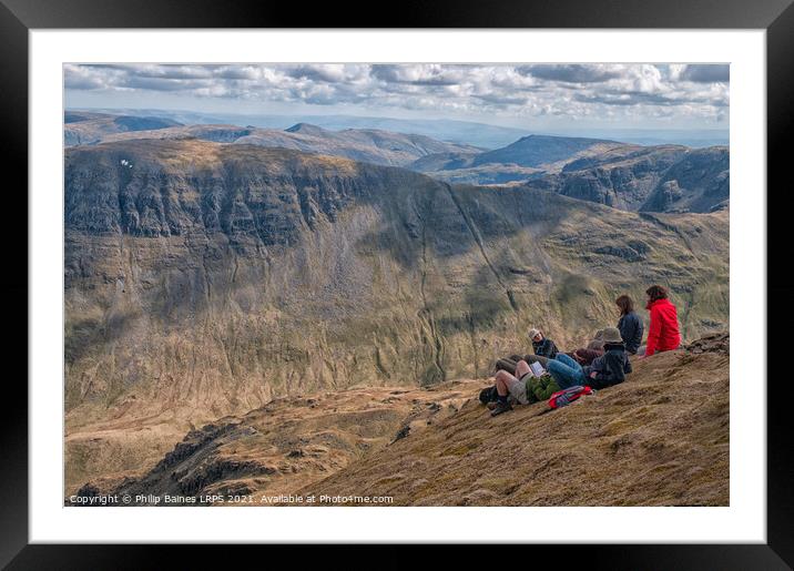 Resting on Helvellyn Framed Mounted Print by Philip Baines