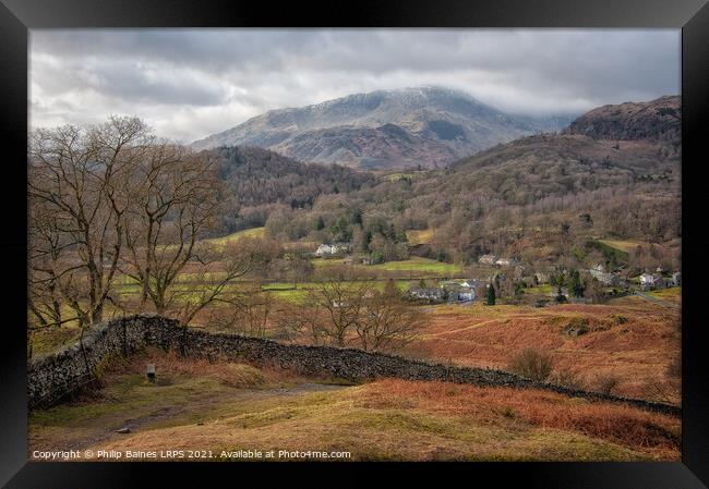 Elterwater in The Langdales Framed Print by Philip Baines