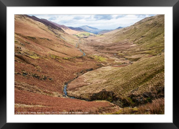 Newlands Pass, Buttermere in Winter Framed Mounted Print by Philip Baines